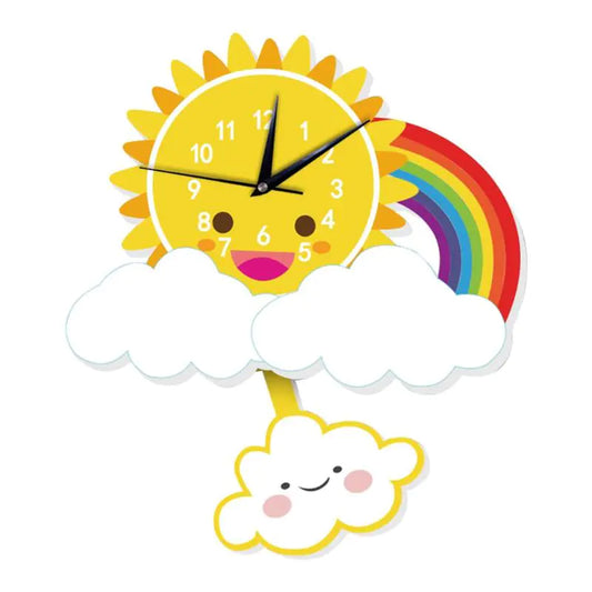 Rainbow Sunshine Kids Wall Clock